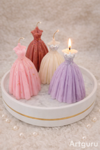This cute dress candles are perfect bridesmaids candles to add in a hamper, available in 4 pastel shades to suit any your wedding theme.