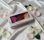 Molded heart shaped candles made up of soy pillar wax comes in the set of 3 with 3 different fragrances.
